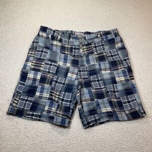 Barry Bricken Patchwork Shorts Sz 40 Madras ‎ Plaid Casual Beach Lightweight